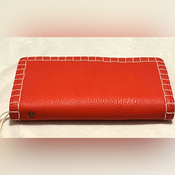 Universal Thread Orange-Red Snap Wallet with White Stitching New with Tags NWT - Picture 8 of 12
